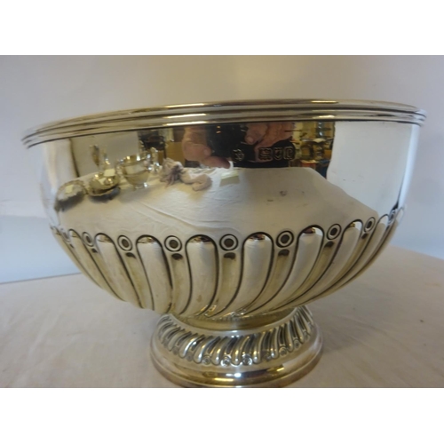 141 - Large silver bowl with inscription 
'The Royal Irish Regiment Races, 
Open Hunt Cup, 
Presented by M... 