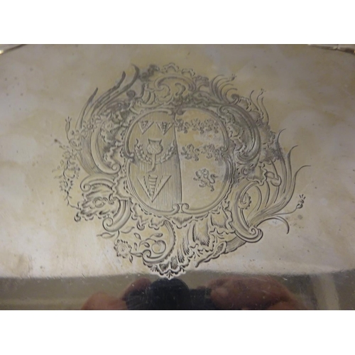 143 - A fine Irish silver salver having pie crust border and raised on three elegant feet with later inscr... 