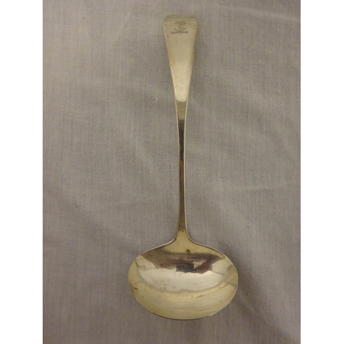 147 - Carden Terry & Jane Williams - Cork silver ladle (2 small splits to bowl part).