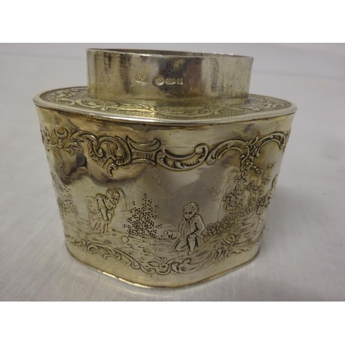 148 - Neat size silver canister with lid, 1904 makers initials G.B.