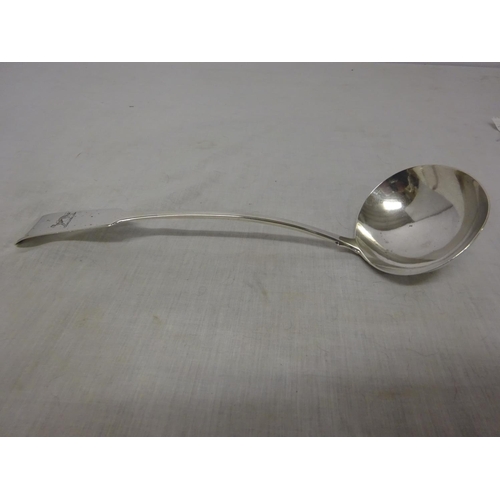 166 - A large Irish silver soup ladle by Richard Garde, Cork, 1825, 9 troy ozs.