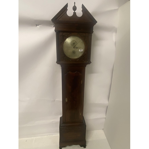 206 - John Elliott, Cork - A rare Cork early Georgian mahogany regulator long cased clock having large cir... 