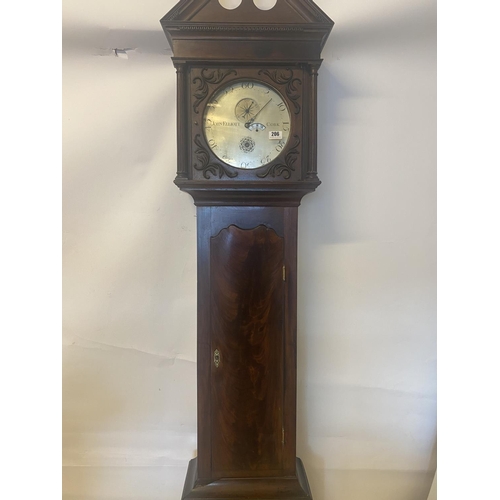 206 - John Elliott, Cork - A rare Cork early Georgian mahogany regulator long cased clock having large cir... 