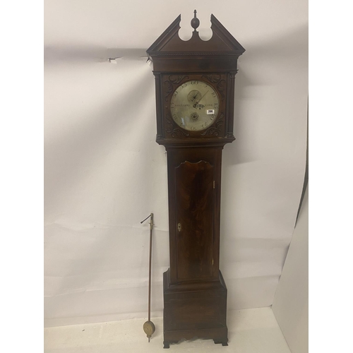 206 - John Elliott, Cork - A rare Cork early Georgian mahogany regulator long cased clock having large cir... 