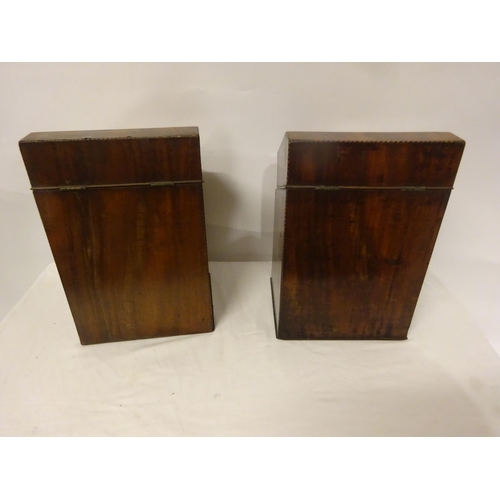 211 - Pair of Georgian mahogany knife boxes, interiors altered.