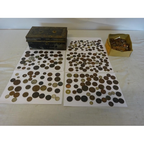 218 - A box of interesting old coins.