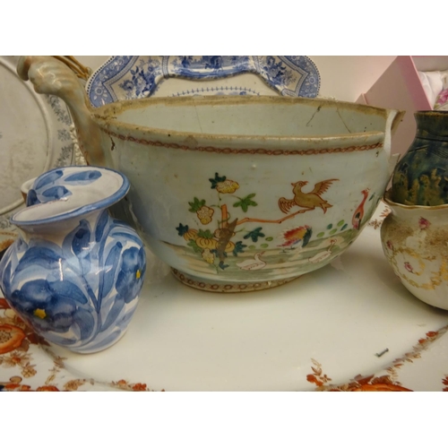 22 - Lot of old china ware, some damaged.