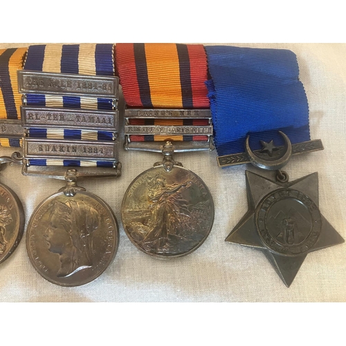 253 - Full size Medals - 1898 Jubilee medal, 1877-1879 Zulu War medal with clasp, 1882-1889 Egypt and Suda... 