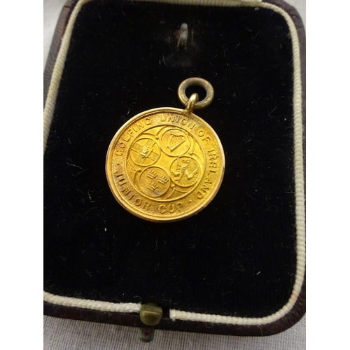 258 - WITHDRAWN - 9ct gold medal, Golfing Union of Ireland, Junior Cup.