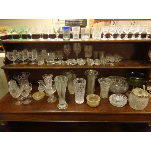 272 - Large quantity of glass ware  - vases, wine glasses, biscuit jar, etc.