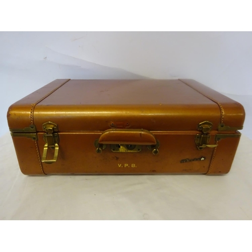 278 - Good quality leather suitcase.