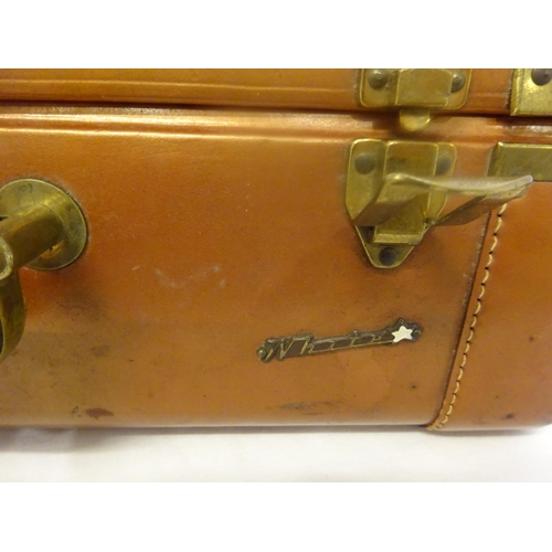 278 - Good quality leather suitcase.