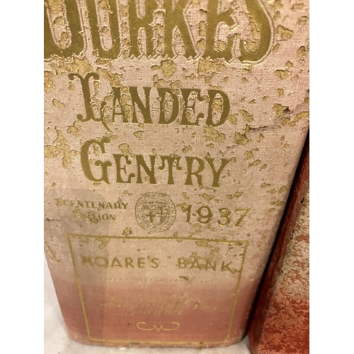 320 - Burkes Landed of Gentry for 1907 and 1937 together with the County Families of the United Kingdom by... 