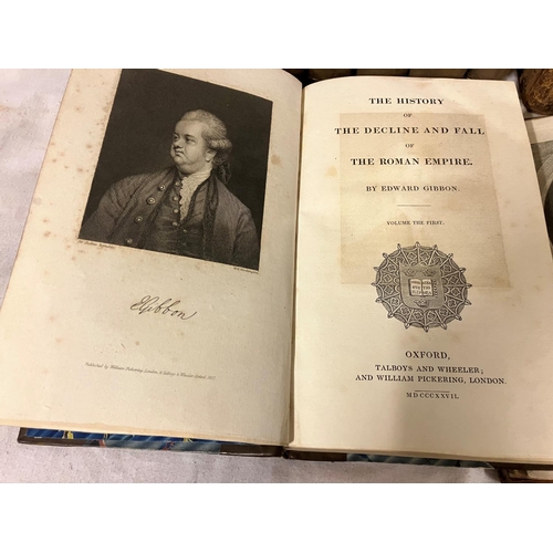 321 - Gibbon's Roman Empire VIII volumes, Humes History of England, VIII vols with V volumes by Smollett; ... 