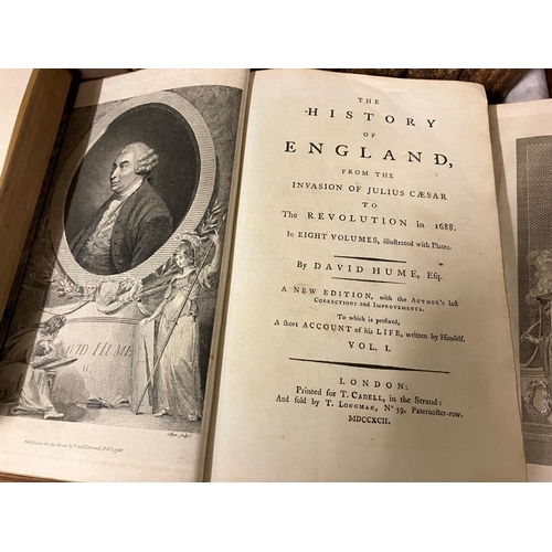 321 - Gibbon's Roman Empire VIII volumes, Humes History of England, VIII vols with V volumes by Smollett; ... 