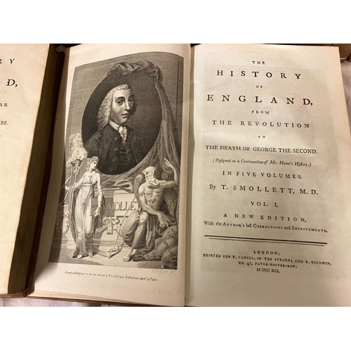 321 - Gibbon's Roman Empire VIII volumes, Humes History of England, VIII vols with V volumes by Smollett; ... 