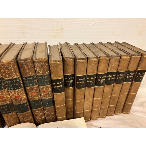 321 - Gibbon's Roman Empire VIII volumes, Humes History of England, VIII vols with V volumes by Smollett; ... 