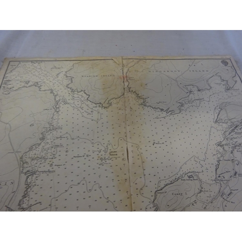 353 - Baltimore Harbour; Long Island and Baltimore Bays - Two old linen backed maps. (2)