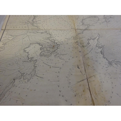 353 - Baltimore Harbour; Long Island and Baltimore Bays - Two old linen backed maps. (2)