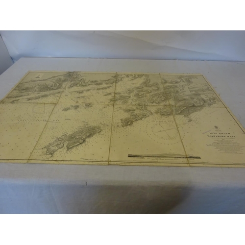 353 - Baltimore Harbour; Long Island and Baltimore Bays - Two old linen backed maps. (2)