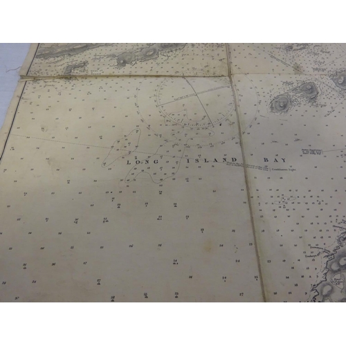 353 - Baltimore Harbour; Long Island and Baltimore Bays - Two old linen backed maps. (2)