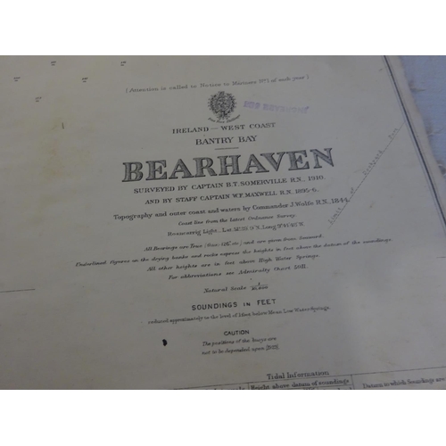 355 - Bearhaven - Large old linen backed map.