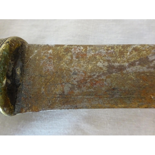 361 - An 19th century Katchina Dao sword, woven fibre grip, needs cleaning. Overall length 70cm.