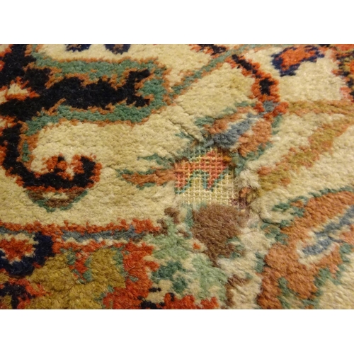 A fine quality large drawing room rug. One piece worn (see photo