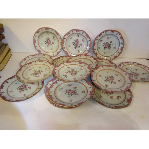 433 - Quantity of antique Famille Rose soup and side plates, damaged.