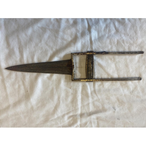 437 - Two Indo-Persian Katar Push Daggers with double edged blades in need of restoration.