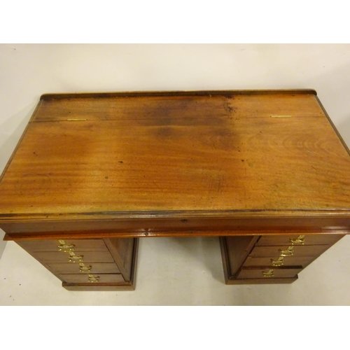 440 - Antique mahogany pedestal desk having lift up top over eight drawers together with a Cork Regency ca... 