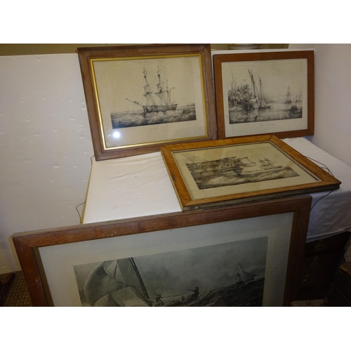 452 - A collection of black & white boat prints. 
*Please note large print has been withdrawn*