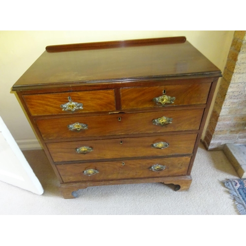 455 - Georgian mahogany chest of four drawers raised on bracket feet. W. 94cm, D. 52cm, H. 57cm approx.