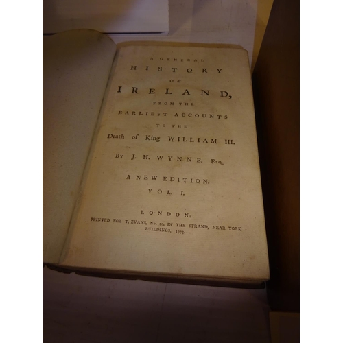 471 - A General History of Ireland by J.H. Wynne, 1773, 2 vols plus F. Warner History of Ireland, 2 vols, ... 