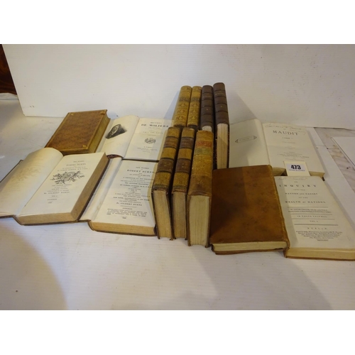 473 - The Works of Robert Burns by Robert Burns by James Currie, 4 vols, 1820; plus An Inquiry into Nature... 