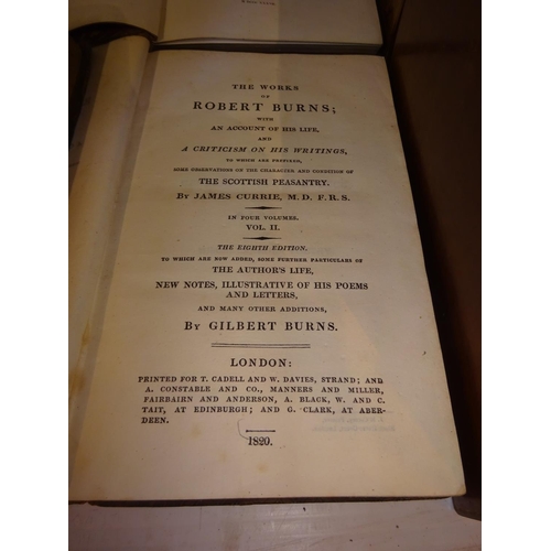 473 - The Works of Robert Burns by Robert Burns by James Currie, 4 vols, 1820; plus An Inquiry into Nature... 