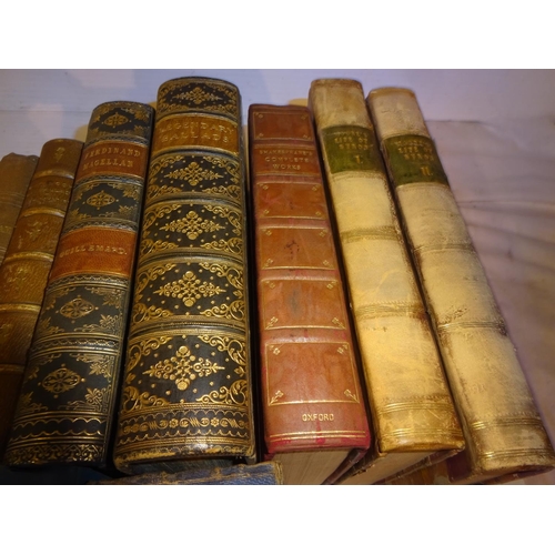 477 - Collection of leather bound English Literature.