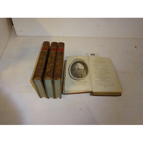 478 - Letters written By Chesterfield to his son Phillip Stanhope, 4 vols, 1800, with book plate for Steph... 