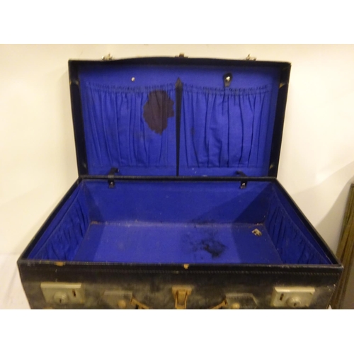 5 - Three suitcases and a top hat in case, the leather suitcase by Robert Day & Son, Cork, the top hat b... 