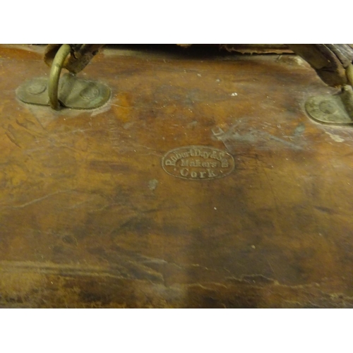 5 - Three suitcases and a top hat in case, the leather suitcase by Robert Day & Son, Cork, the top hat b... 