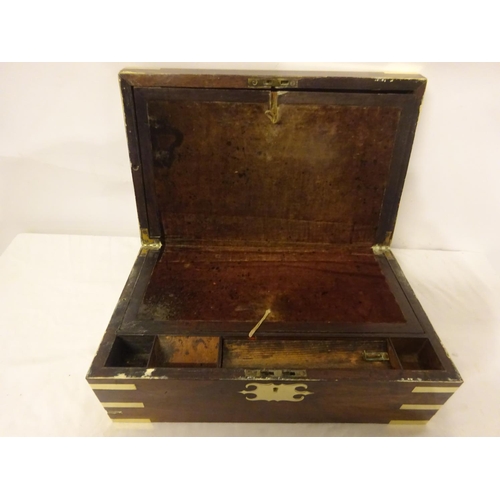 55 - Regency brass banded rosewood writing box.