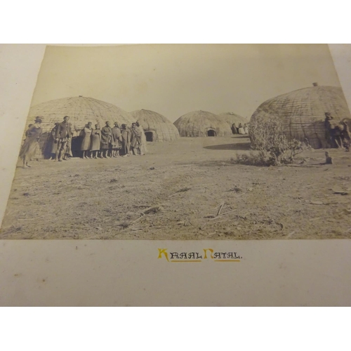 57 - Large old photograph album, stamped South Africa 1896-1897, interesting photos and other albums.