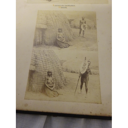 57 - Large old photograph album, stamped South Africa 1896-1897, interesting photos and other albums.