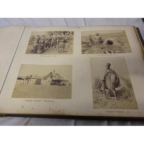 57 - Large old photograph album, stamped South Africa 1896-1897, interesting photos and other albums.