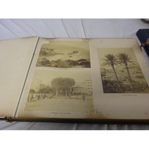 57 - Large old photograph album, stamped South Africa 1896-1897, interesting photos and other albums.