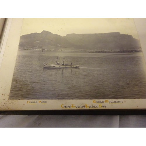 57 - Large old photograph album, stamped South Africa 1896-1897, interesting photos and other albums.