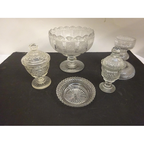 61 - Lot of glass to include good old cut glass bowl, etc.