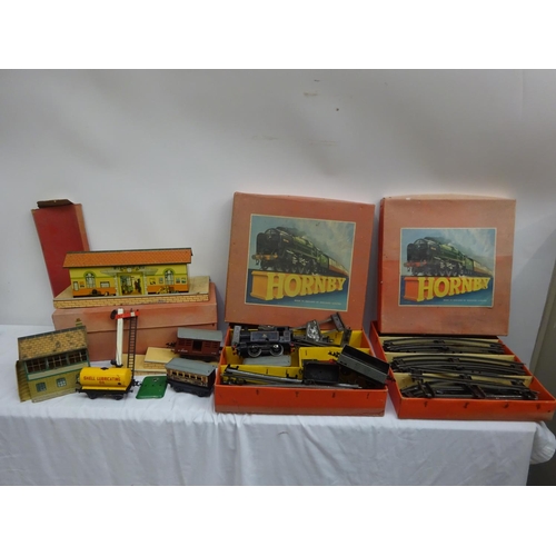 75 - Old Hornby train set as found.