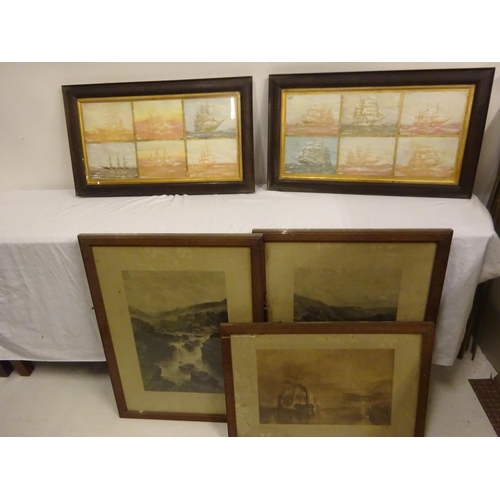 8 - Lot of framed pictures - tall ships, etc.