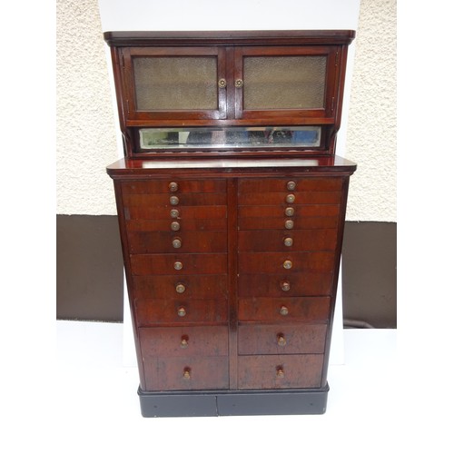 441 - Of interest to antique dealers & restorers - Antique collectors cabinet with a bank of drawers packe... 